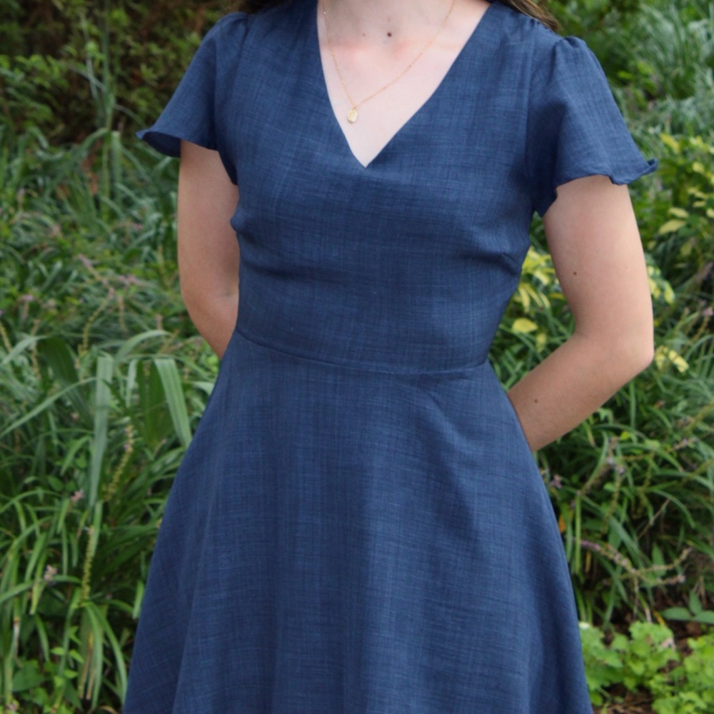 Altar'd State Chambray Fit and Flare Dress